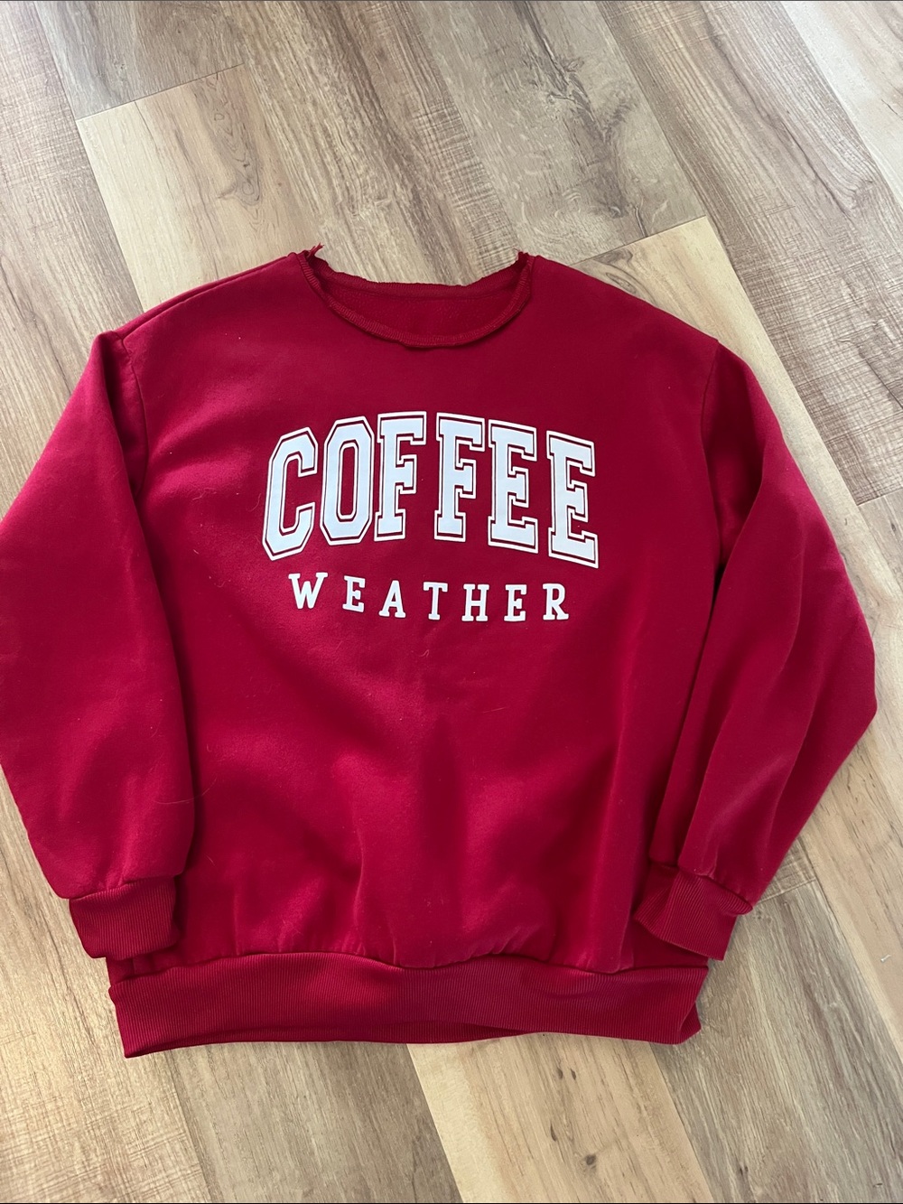 Red "Coffee Weather" Graphic Men's Sweatshirt